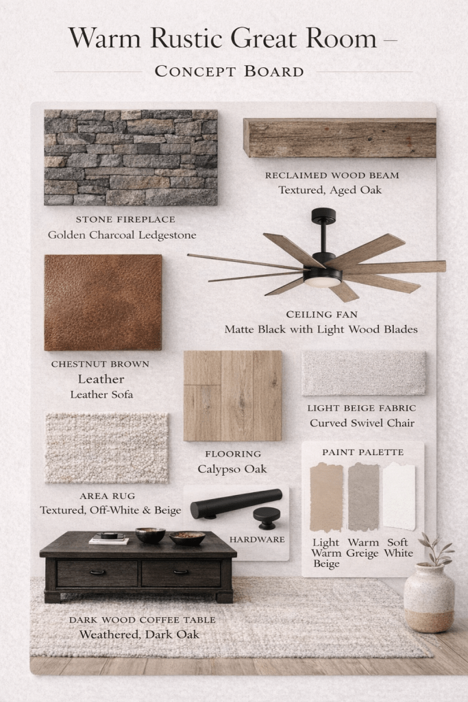 living room concept mood board